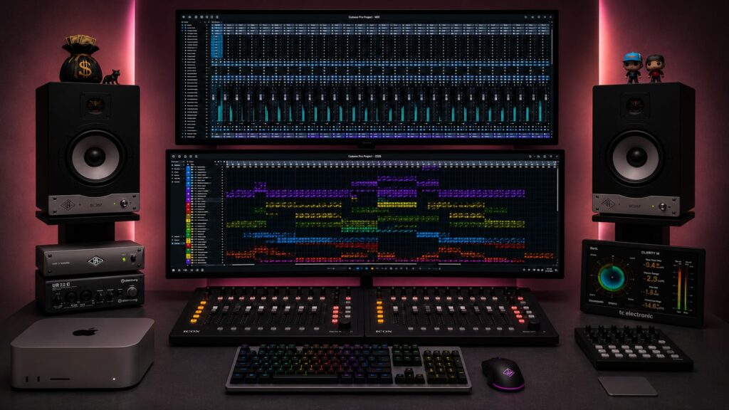 Dexxy Studio — control room (wide)